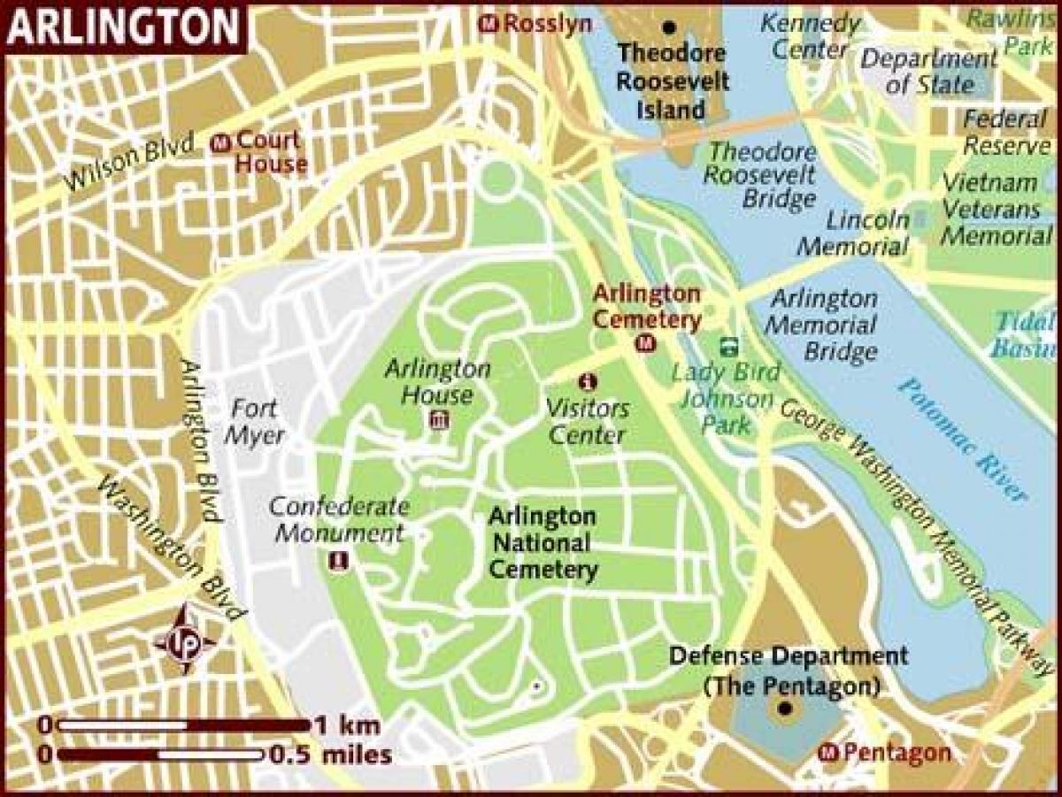 zemljevid arlington, washington dc