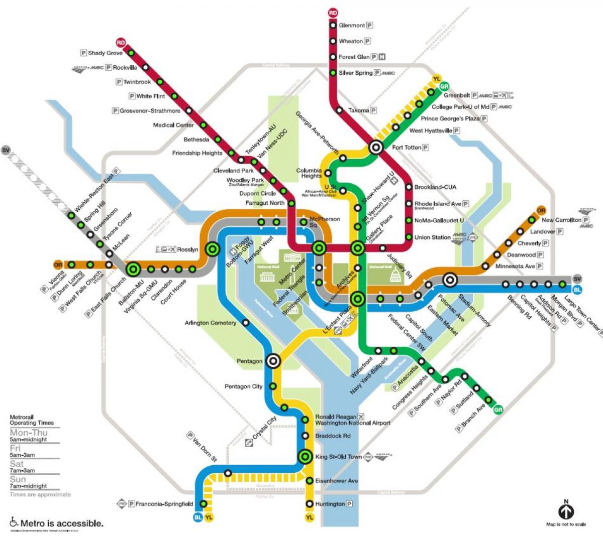 washington metro postaje zemljevid