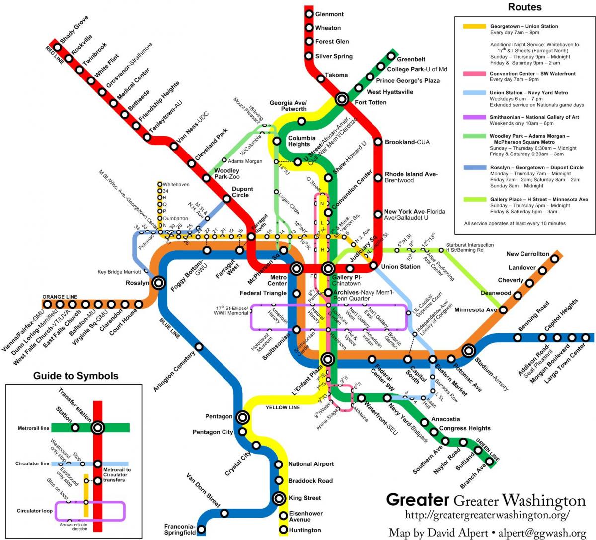 washington metro, avtobus zemljevid