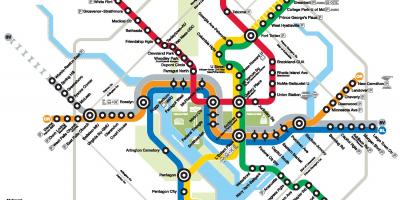 Washington dc metro skladu zemljevid