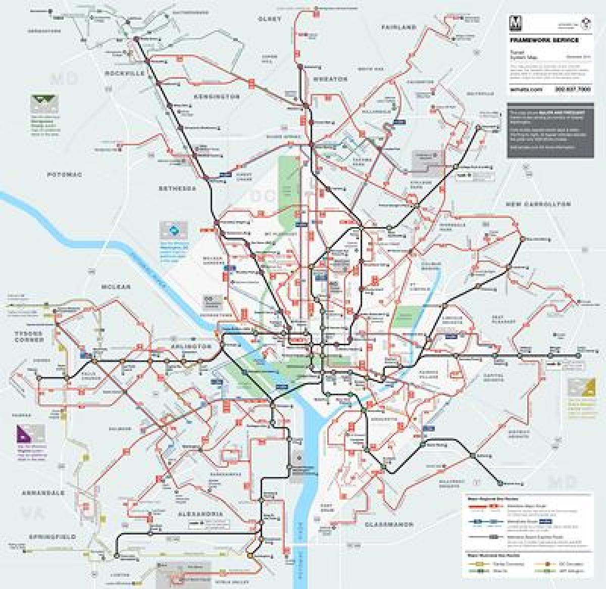 dc metro, avtobus zemljevid