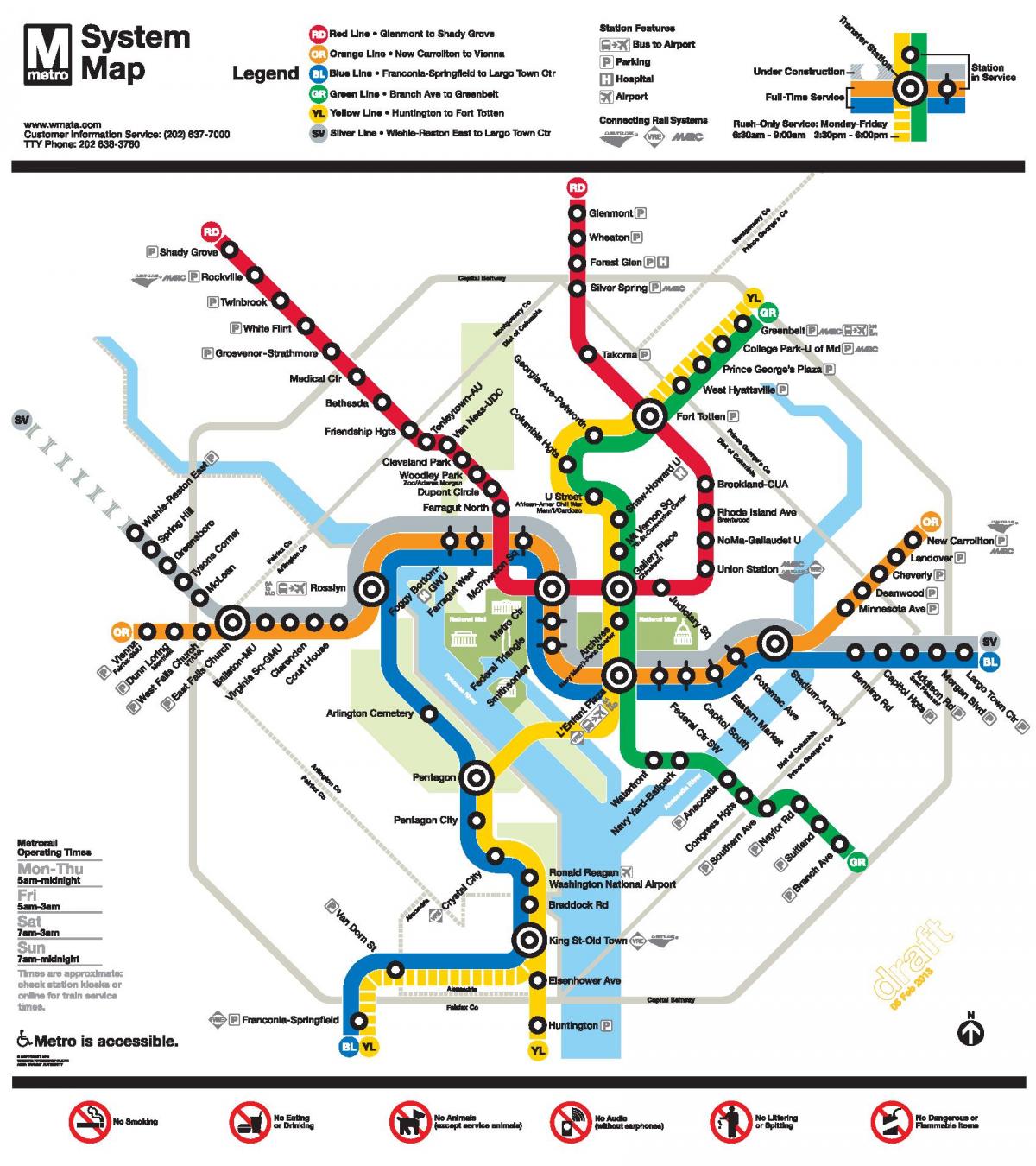 washington dc metro skladu zemljevid