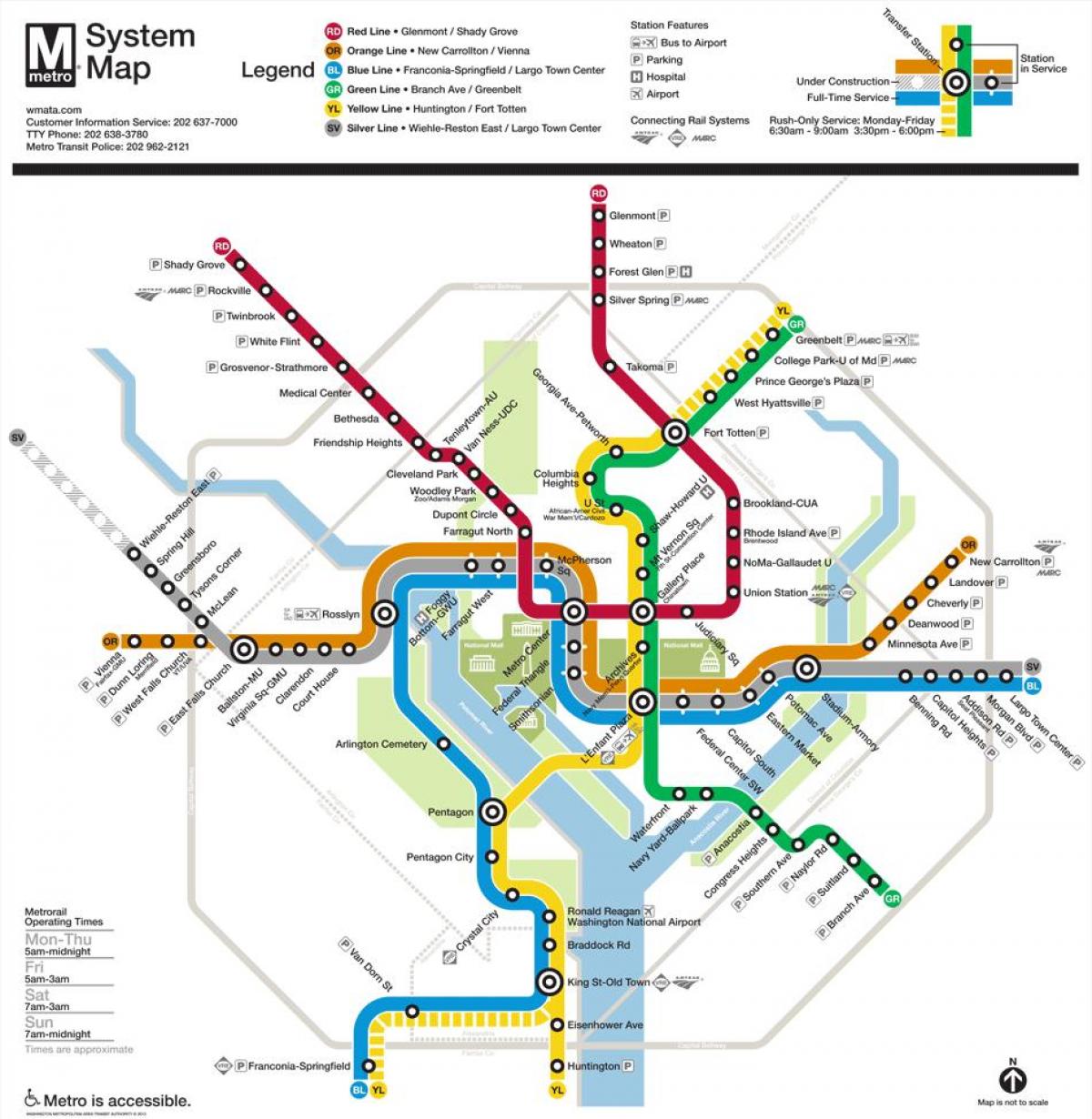 dc metro zemljevid 2015