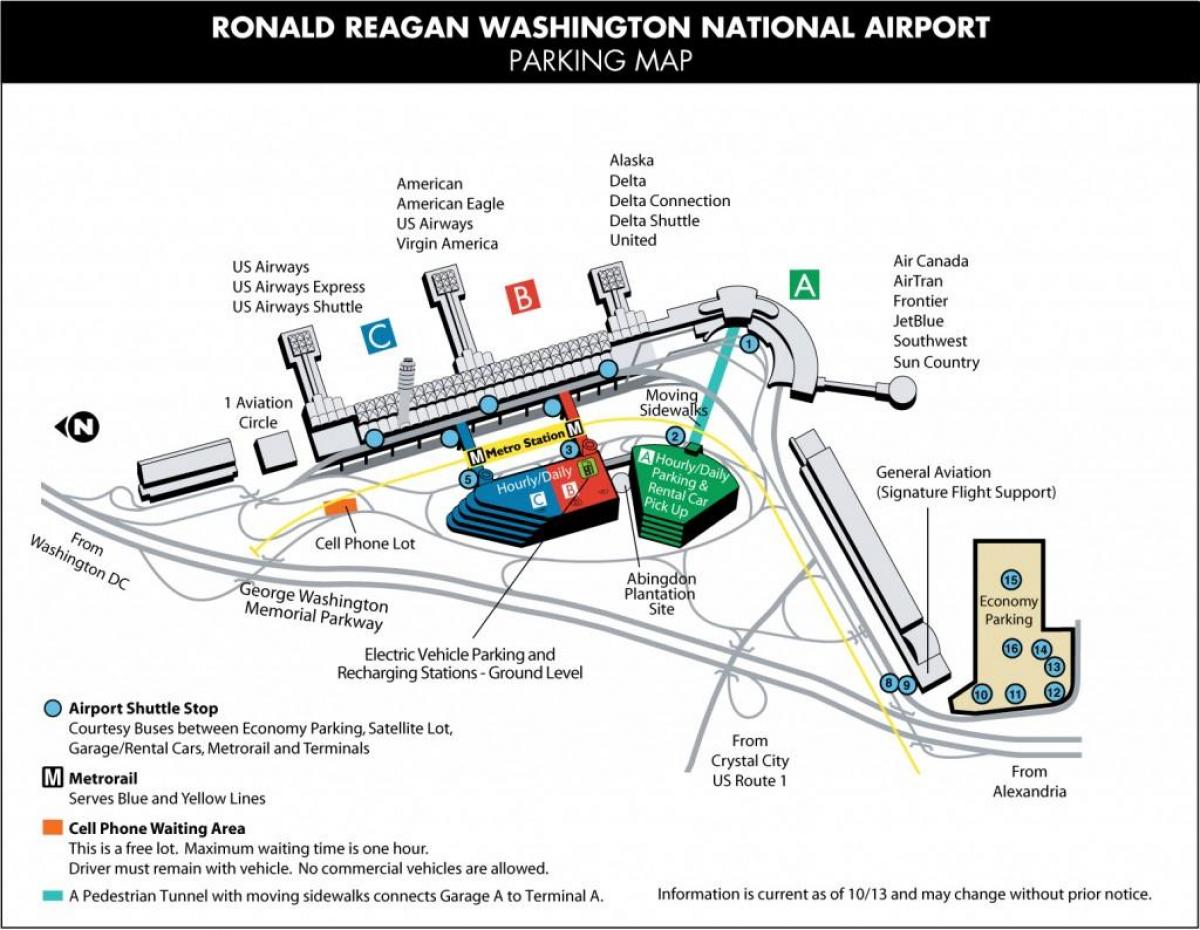 reagan letališče vrata zemljevid