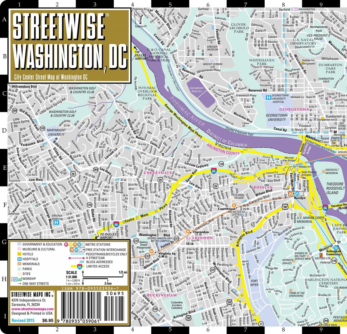 zemljevid streetwise washington dc