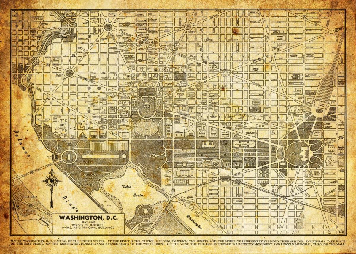 vintage dc zemljevid
