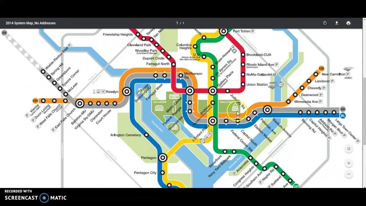 dc metro potovanje zemljevid