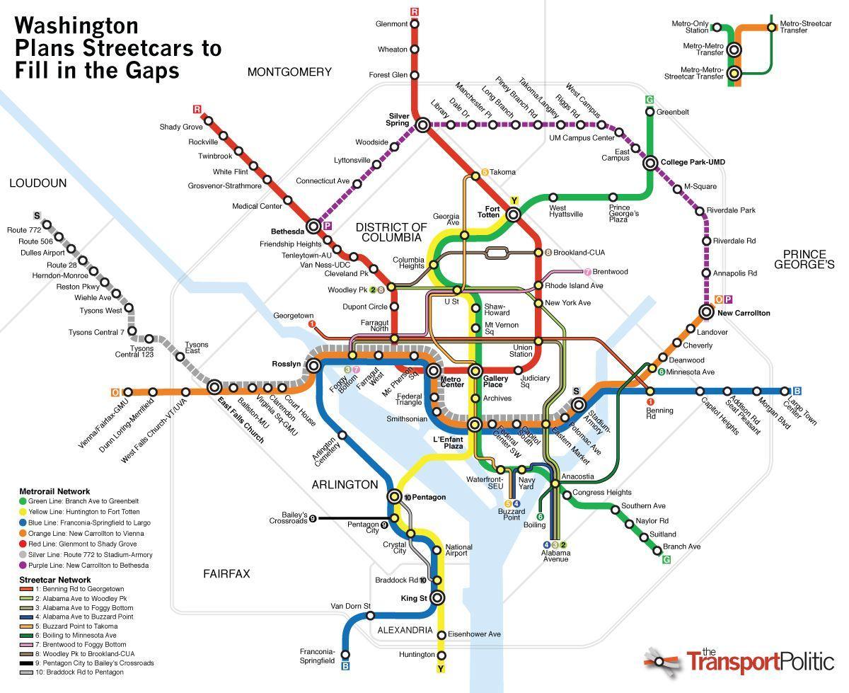 washington tranzit zemljevid