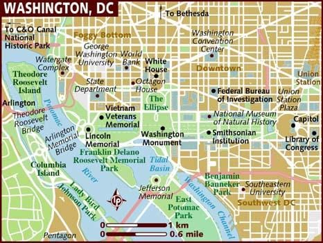washington področju zemljevid