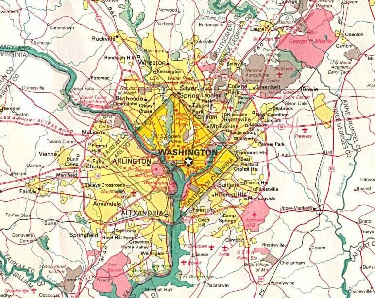 zemljevid dc in okoliških članice