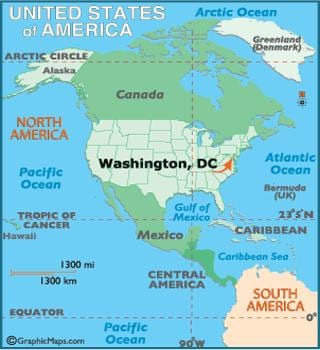 zemljevid, ki prikazuje washington dc