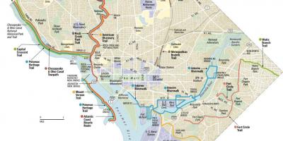 Washington dc kolesarske poti zemljevid