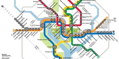 Washington dc metro železnica zemljevid