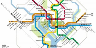 Washington dc metro sistema zemljevid