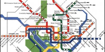 Washington dc je podzemna železnica vlak zemljevid