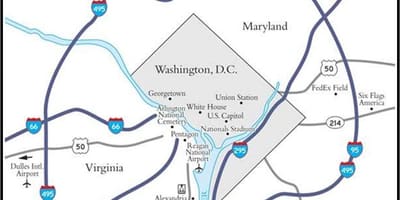 Washington metropolitansko območje zemljevid