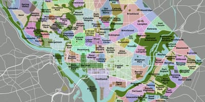 Washington okrožno zemljevid