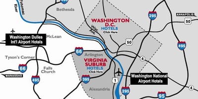 Washington dc območje letališča zemljevid