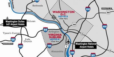 Washington dc območje letališča zemljevid