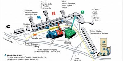 Reagan letališče vrata zemljevid