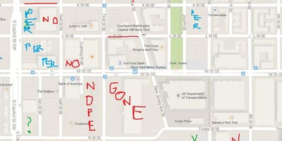Zemljevid washington dc hendikepa parkirišče