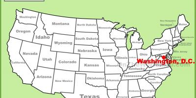 Washington dc na zemljevidu amerike