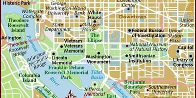 Washington področju zemljevid