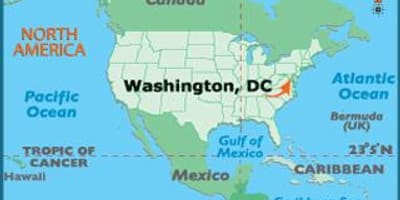 Zemljevid, ki prikazuje washington dc